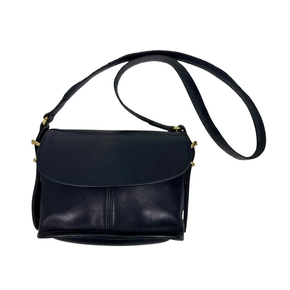 Vintage Restored Coach Navy Blue Made in USA Small Equestrian Crossbody Bag